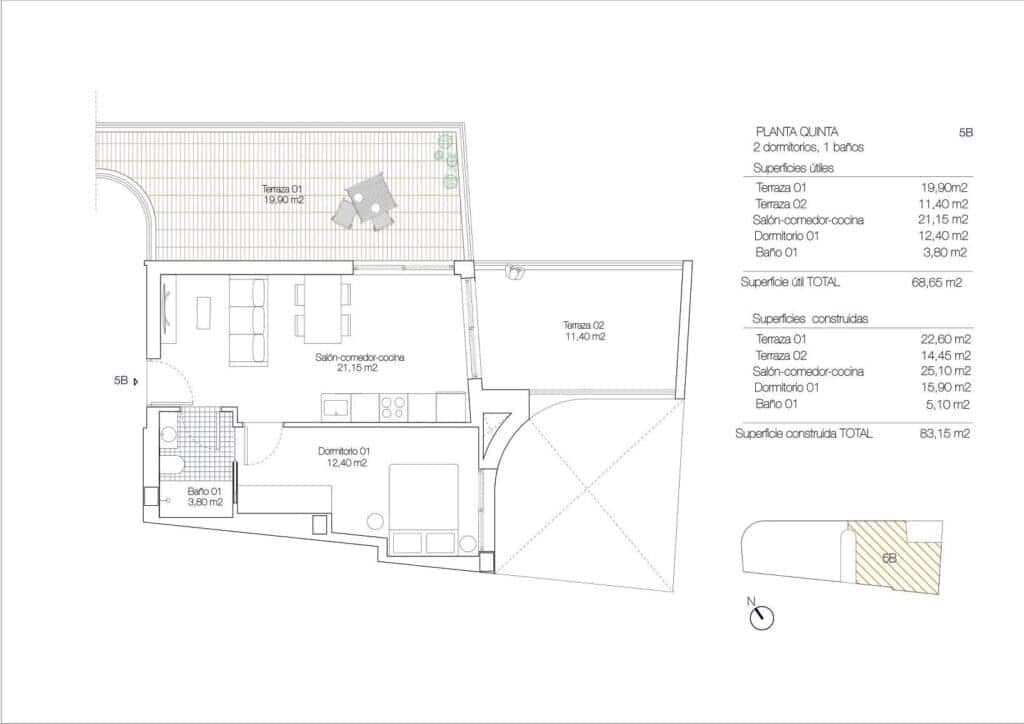 1 sovrum Takvåning till salu i Torrevieja med pool garage - 399 000 € (Ref: 9876831)