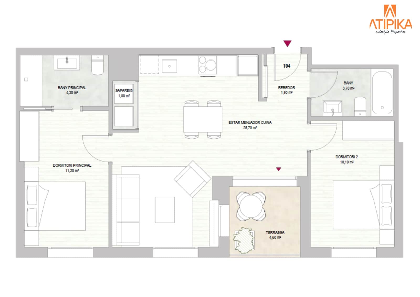 Apartamento de 2 habitaciones en Barcelona ciudad en venta con piscina - 460.000 € (Ref: 10004950)