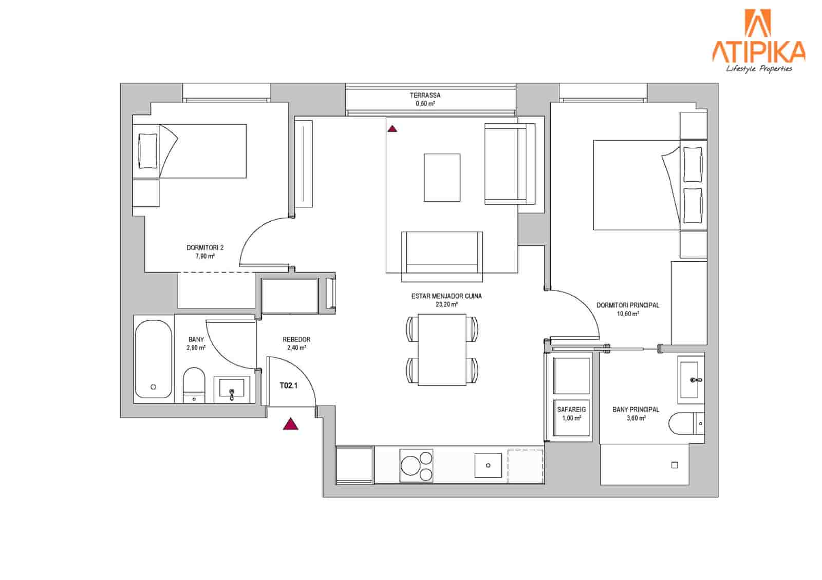 2 sovrum Lägenhet till salu i Barcelona stad med pool - 405 000 € (Ref: 10004952)