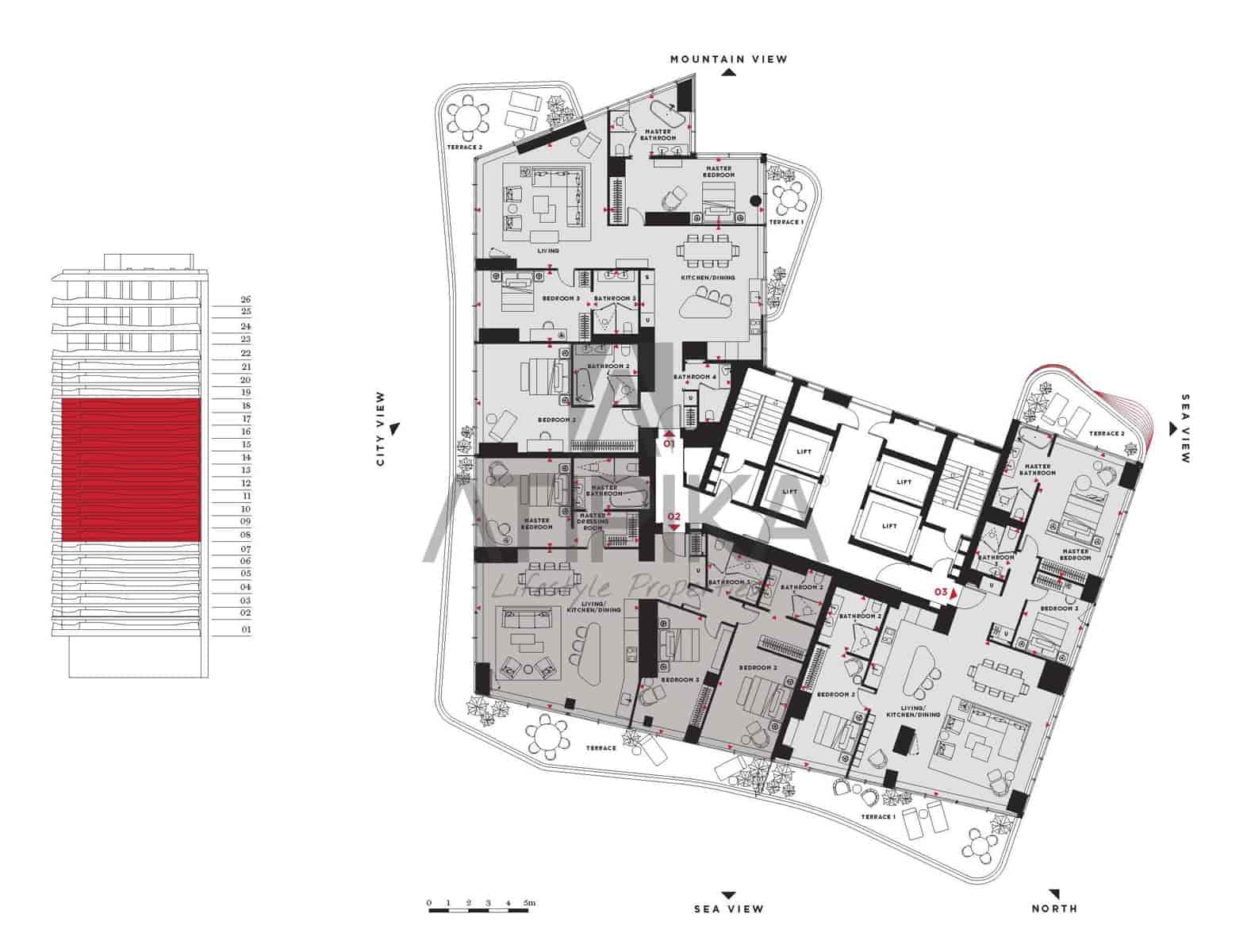 3 sovrum Lägenhet till salu i Barcelona stad med pool - 3 050 000 € (Ref: 10008229)