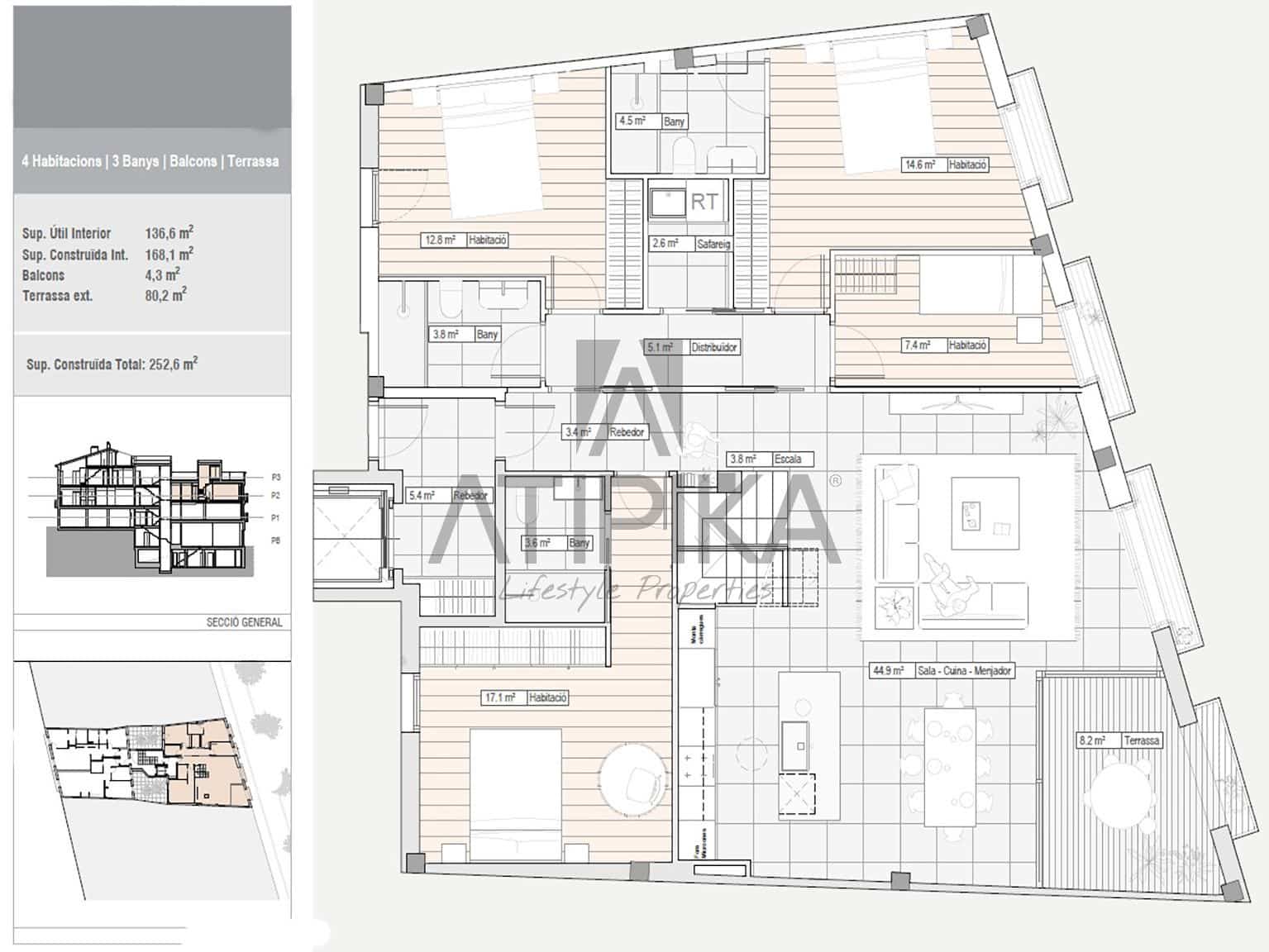4 sypialnia Penthouse na sprzedaż w Sant Cugat del Valles - 1 880 000 € (Ref: 7851567)