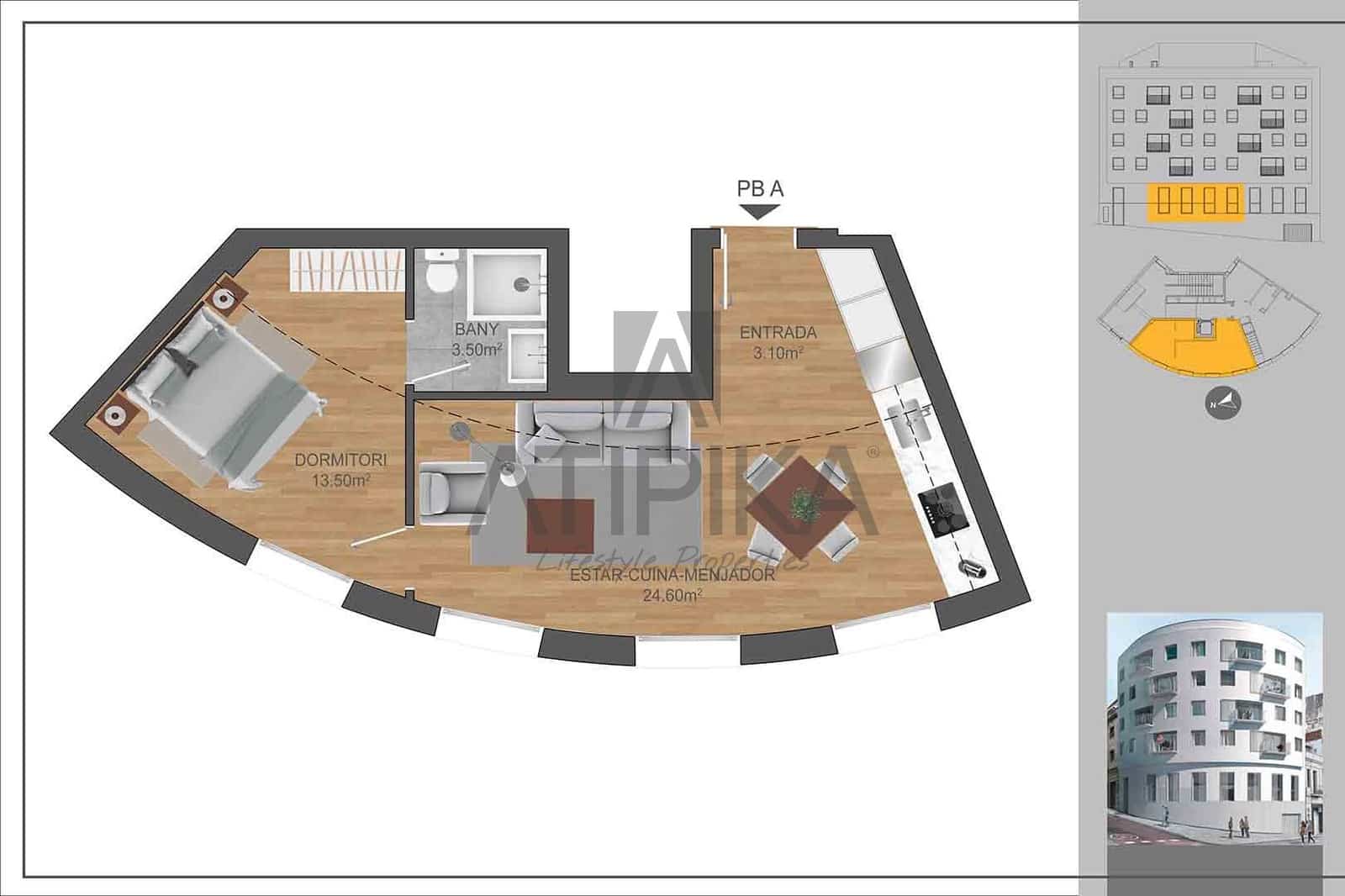 1 makuuhuone Huoneisto myytävänä paikassa Barcelona kaupunki - 453 000 € (Ref: 8205727)