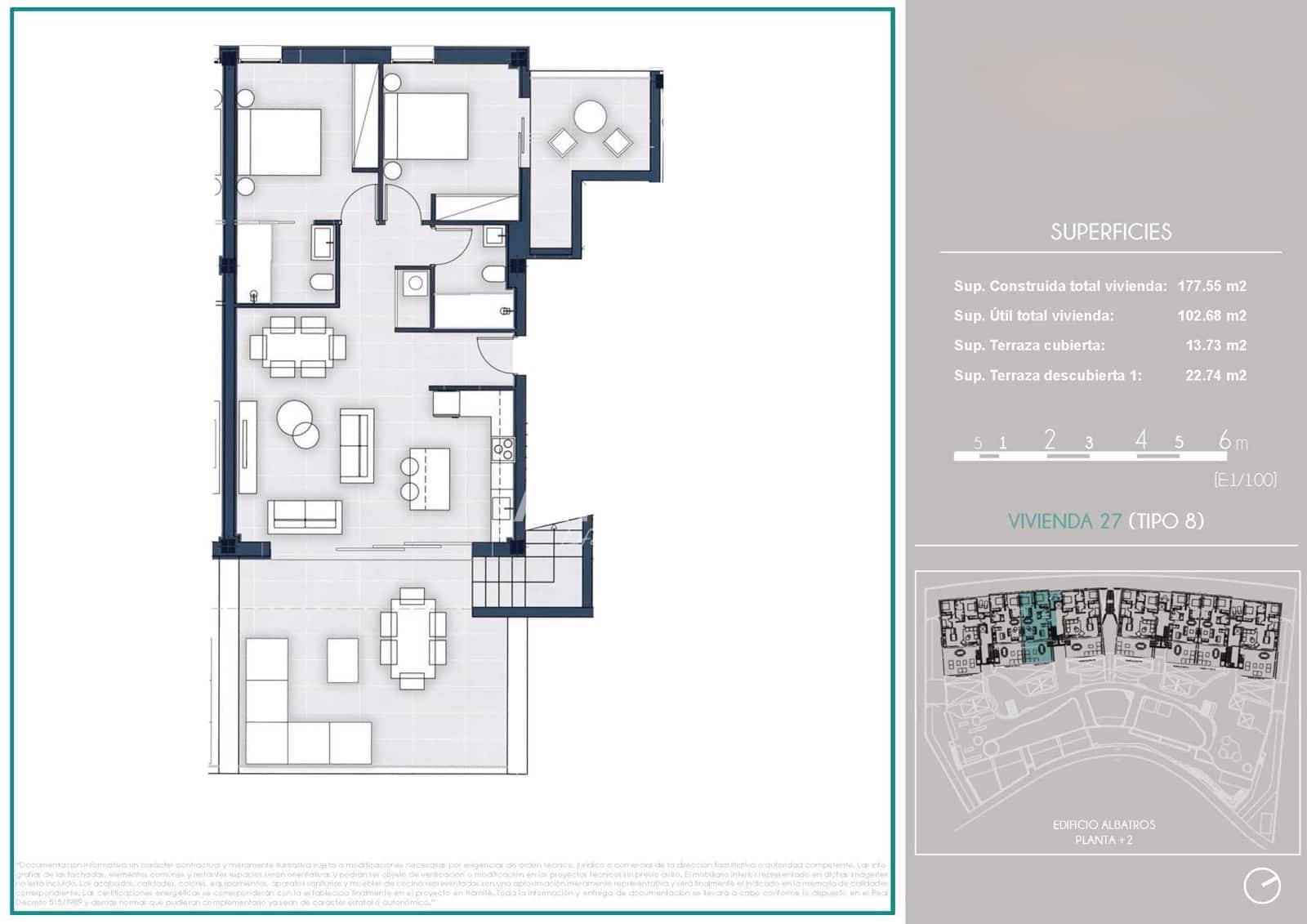 2 soverom Penthouse til salgs i Arenal d'en Castell med svømmebasseng - € 700 000 (Ref: 8417070)
