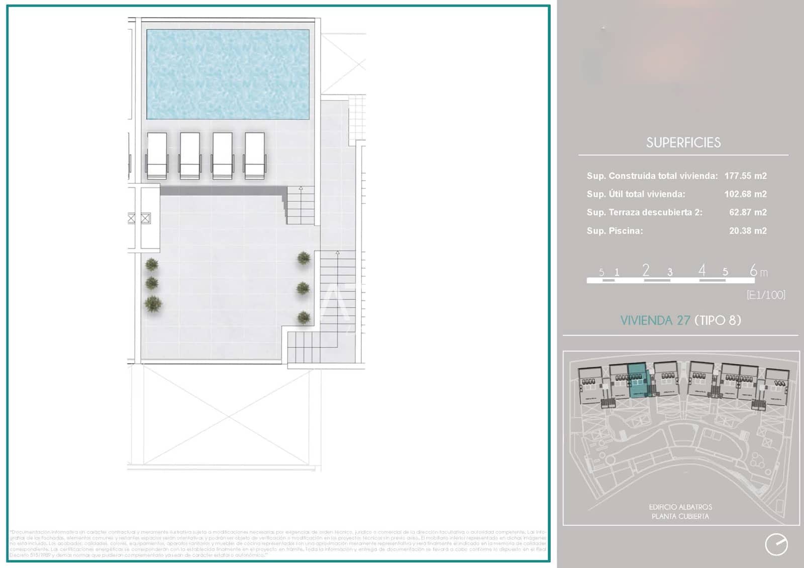 2 soverom Penthouse til salgs i Arenal d'en Castell med svømmebasseng - € 700 000 (Ref: 8417070)