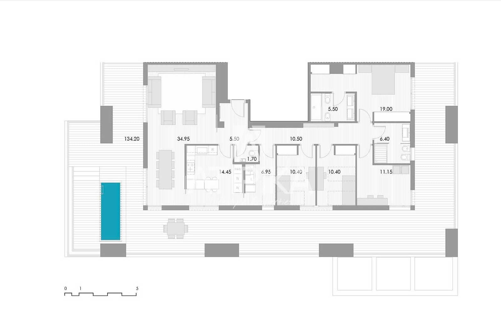 4 soverom Penthouse til salgs i Esplugues de Llobregat med svømmebasseng - € 2 211 000 (Ref: 8755116)