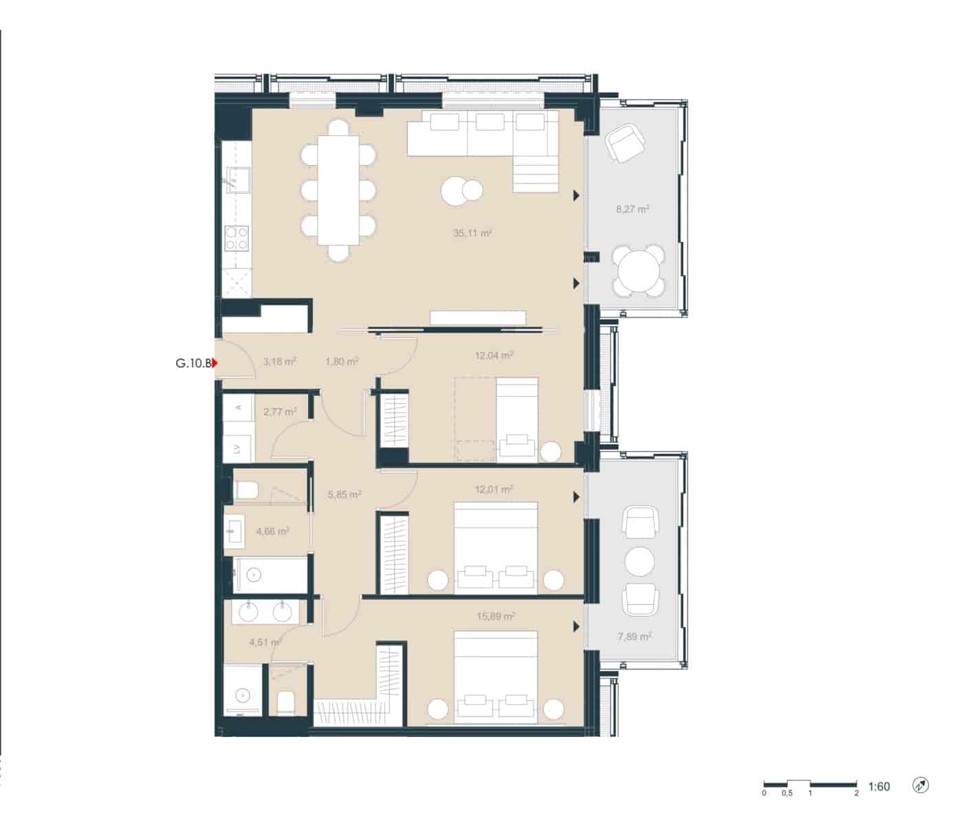 3 sypialnia Apartament na sprzedaż w Miasto Barcelona - 1 950 000 € (Ref: 8948378)