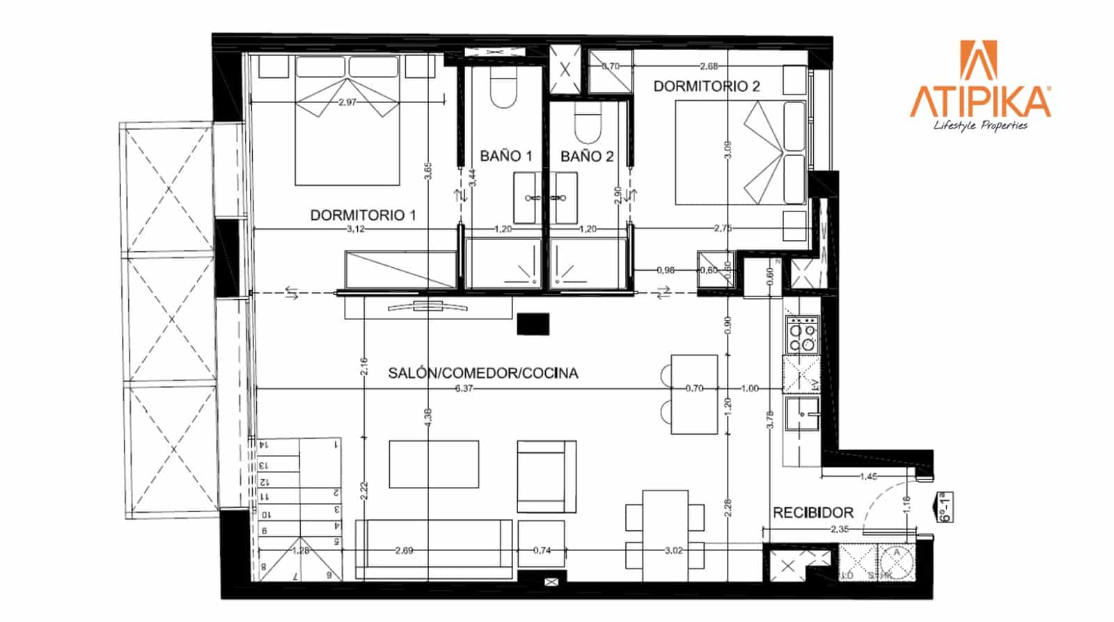 2 Zimmer Penthouse zu verkaufen in Barcelona Stadt - 1.195.000 € (Ref: 9941308)
