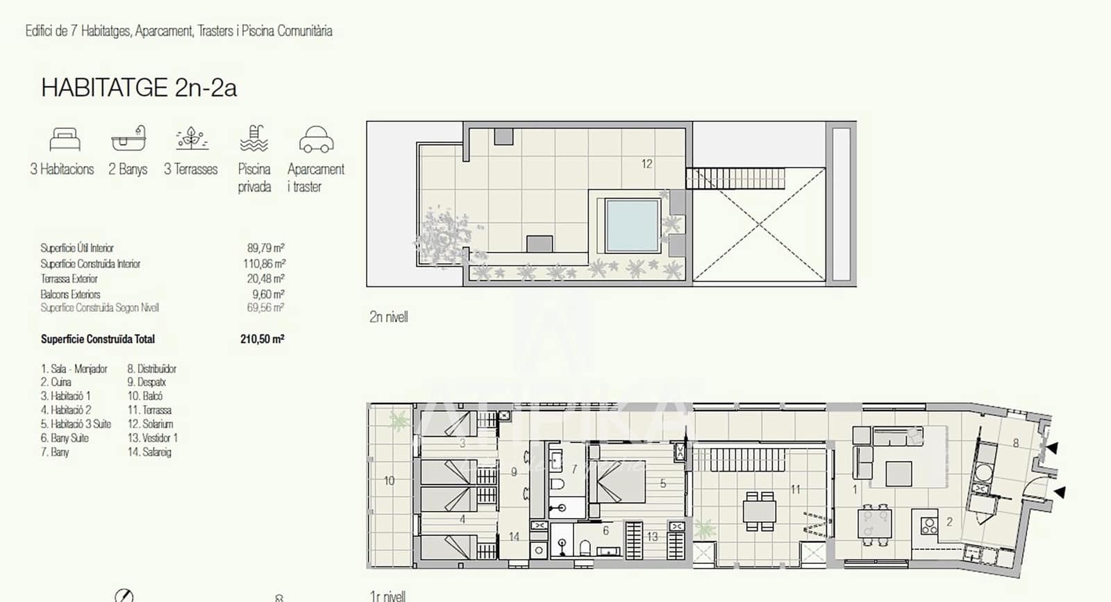 3 soveværelse Penthouse til salg i Sant Cugat del Valles med swimmingpool - € 1.497.000 (Ref: 9941422)