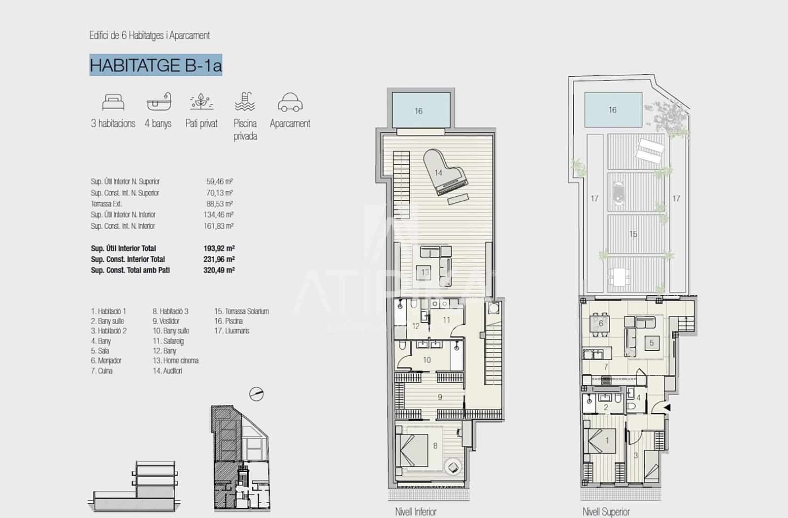 3 sovrum Lägenhet till salu i Sant Cugat del Valles med pool - 1 560 000 € (Ref: 9941425)