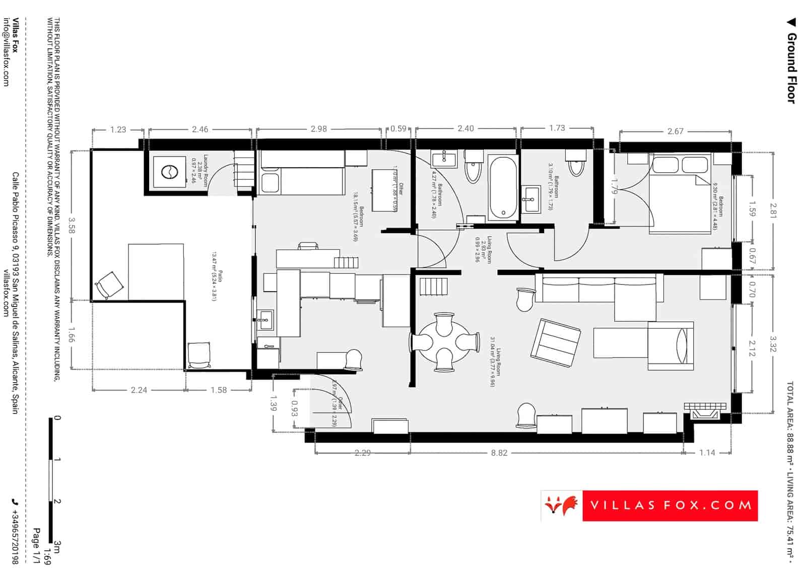 Apartamento de 2 habitaciones en San Miguel de Salinas en venta - 126.000 € (Ref: 8608773)