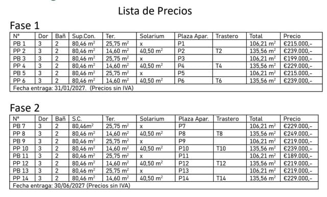 3 quarto Apartamento para venda em Bigastro com piscina garagem - 199 000 € (Ref: 9481451)