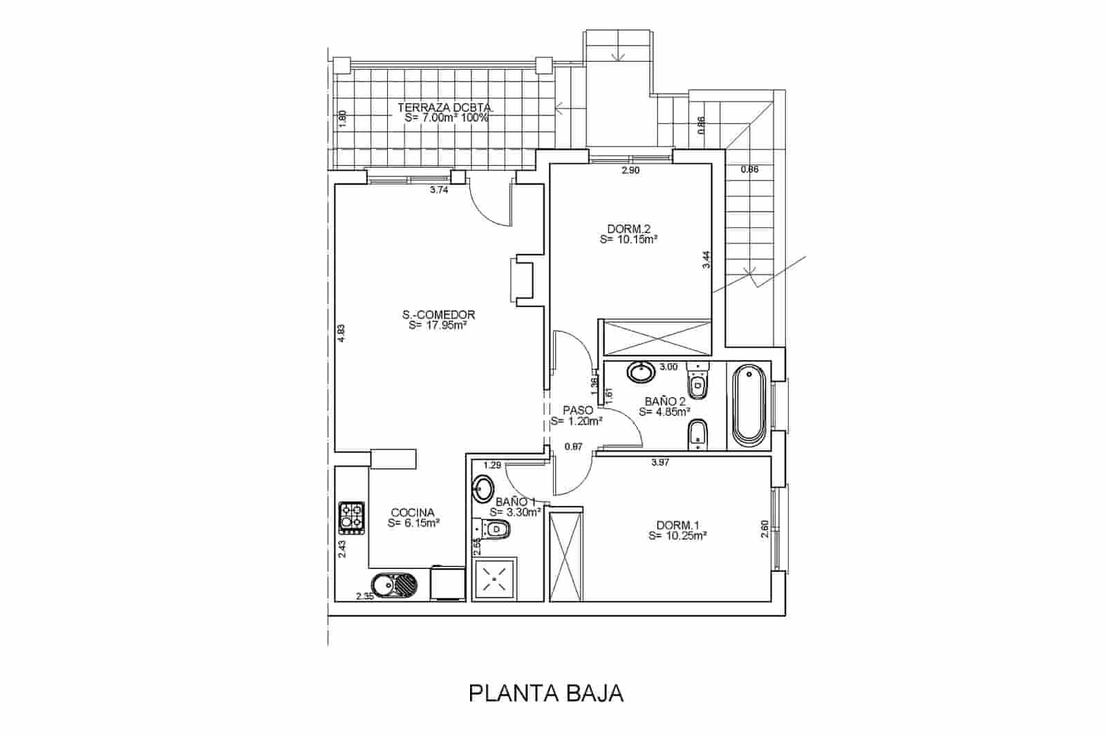 2 quarto Moradia Geminada para venda em San Miguel de Salinas com piscina - 182 500 € (Ref: 9736187)