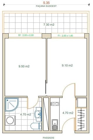 1 soveværelse Lejlighed til salg i Santa Margarida, Roses med swimmingpool - € 160.000 (Ref: 9231519)